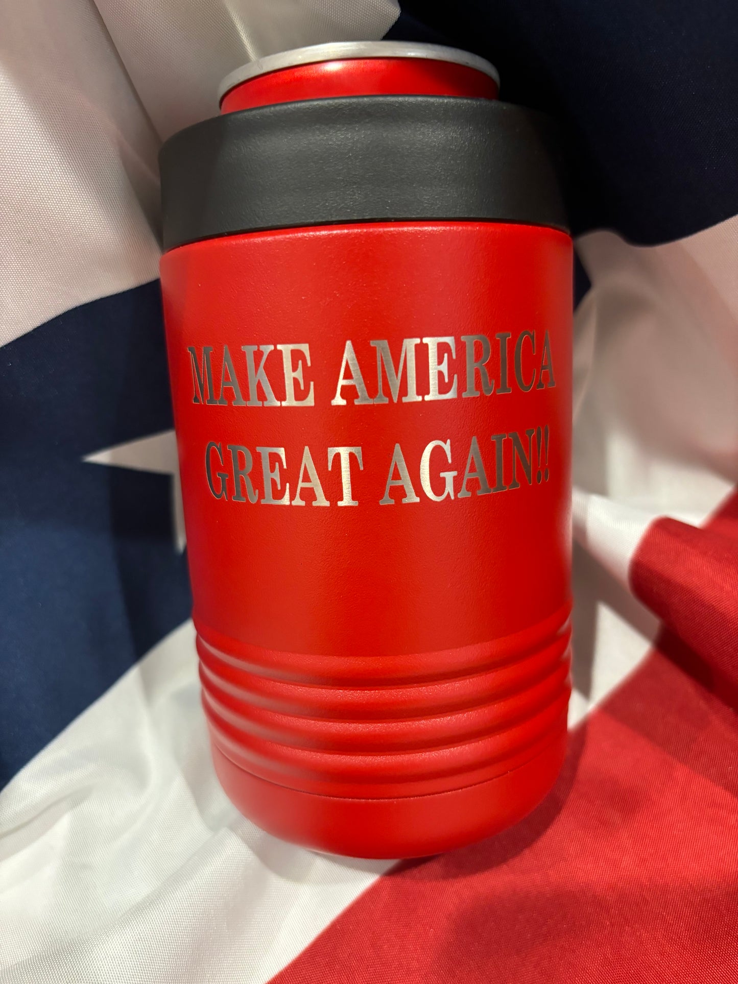 RED- MAKE AMERICA GREAT AGAIN KOOZIE