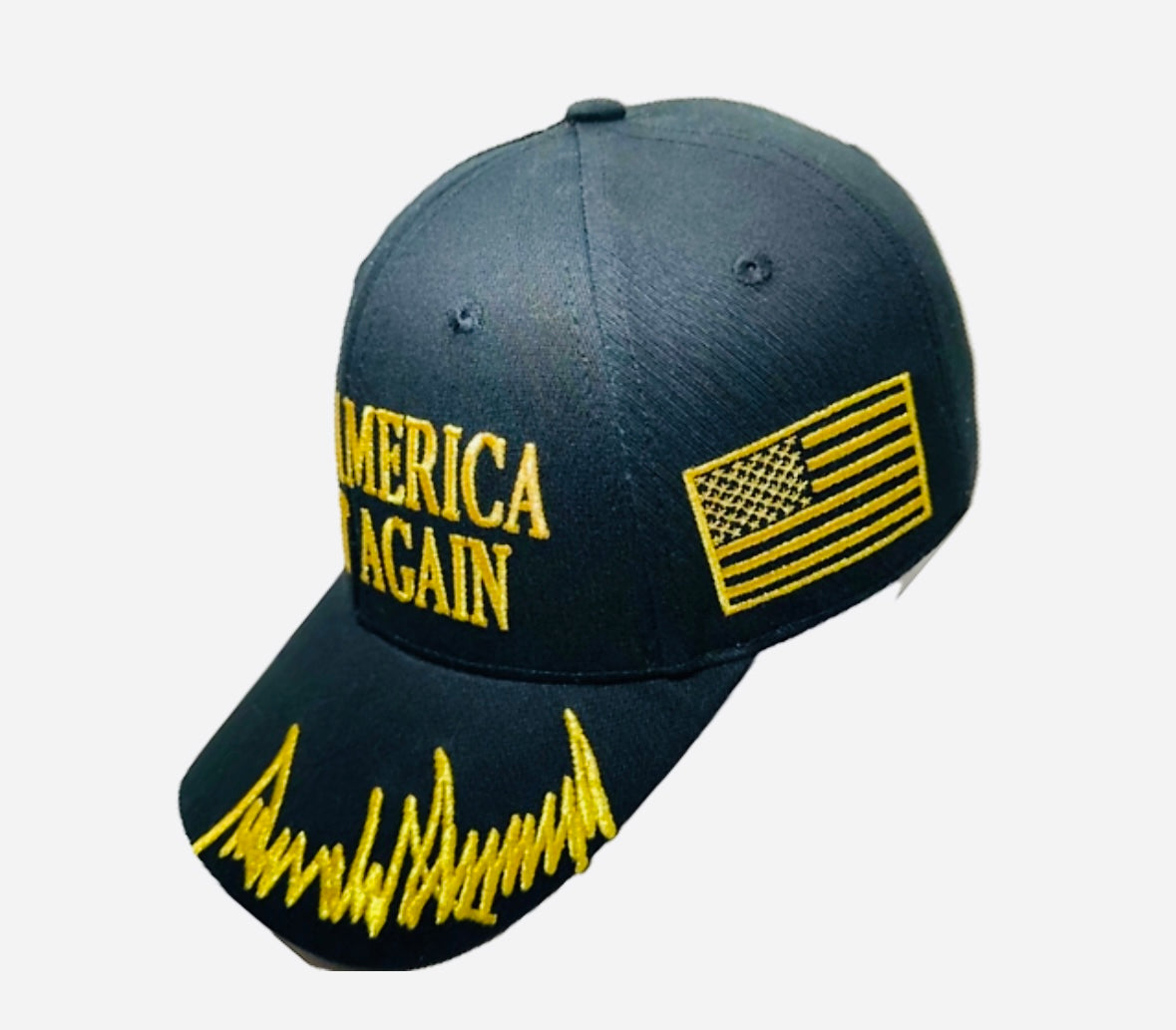 MAKE AMERICA GREAT AGAIN hat black & gold