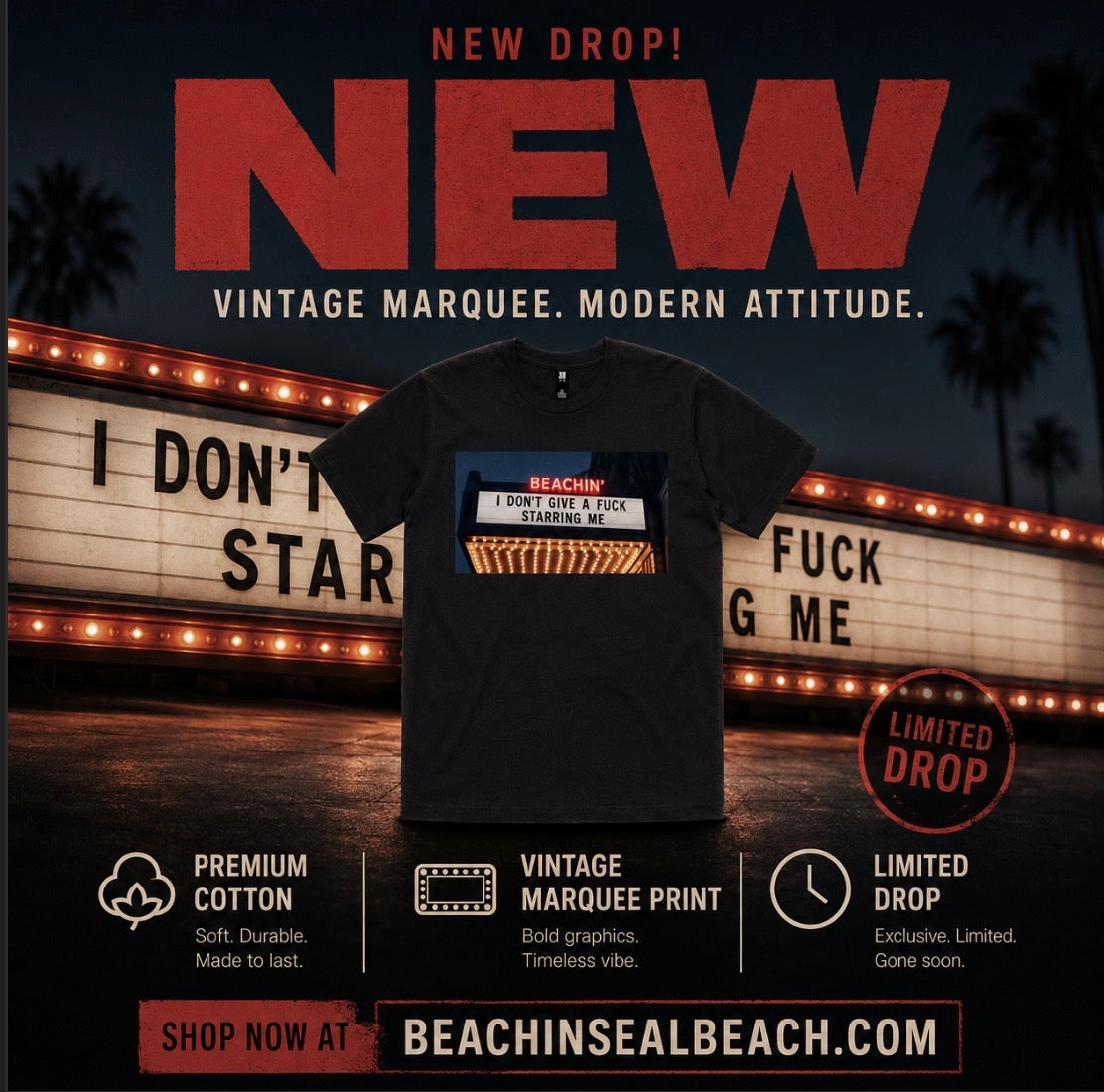 Beachin marquee tee