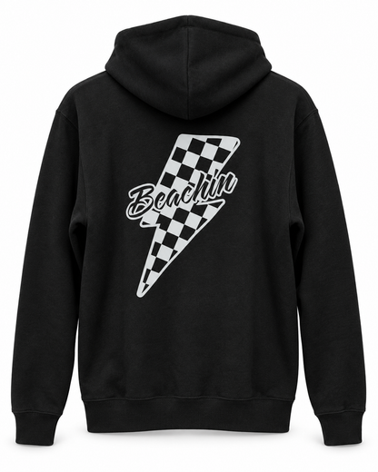 Beachin Checkered Bolt Zip up hoodie