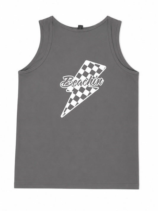 Beachin bolt checkered tank grey