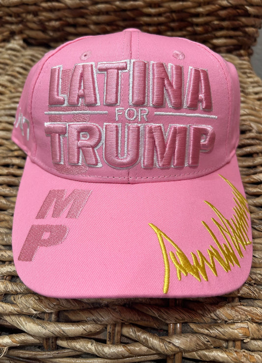 LATINA FOR TRUMP solid pink hat