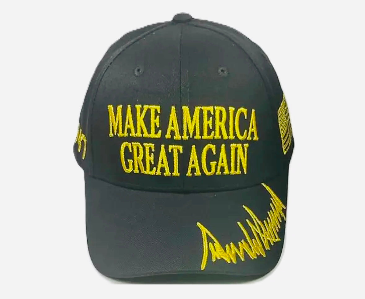 MAKE AMERICA GREAT AGAIN hat black & gold