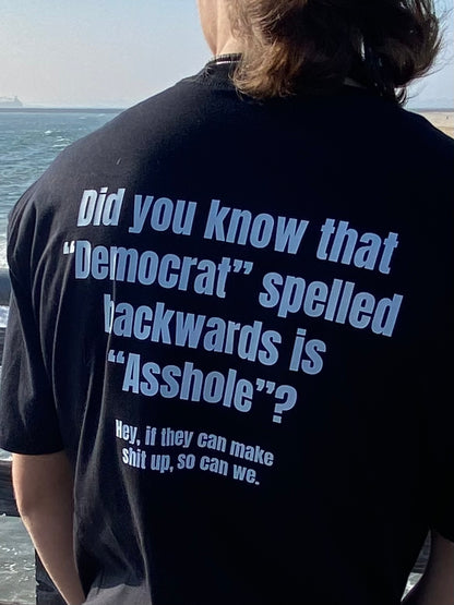 Beachin “Democrat backwards is asshole”
