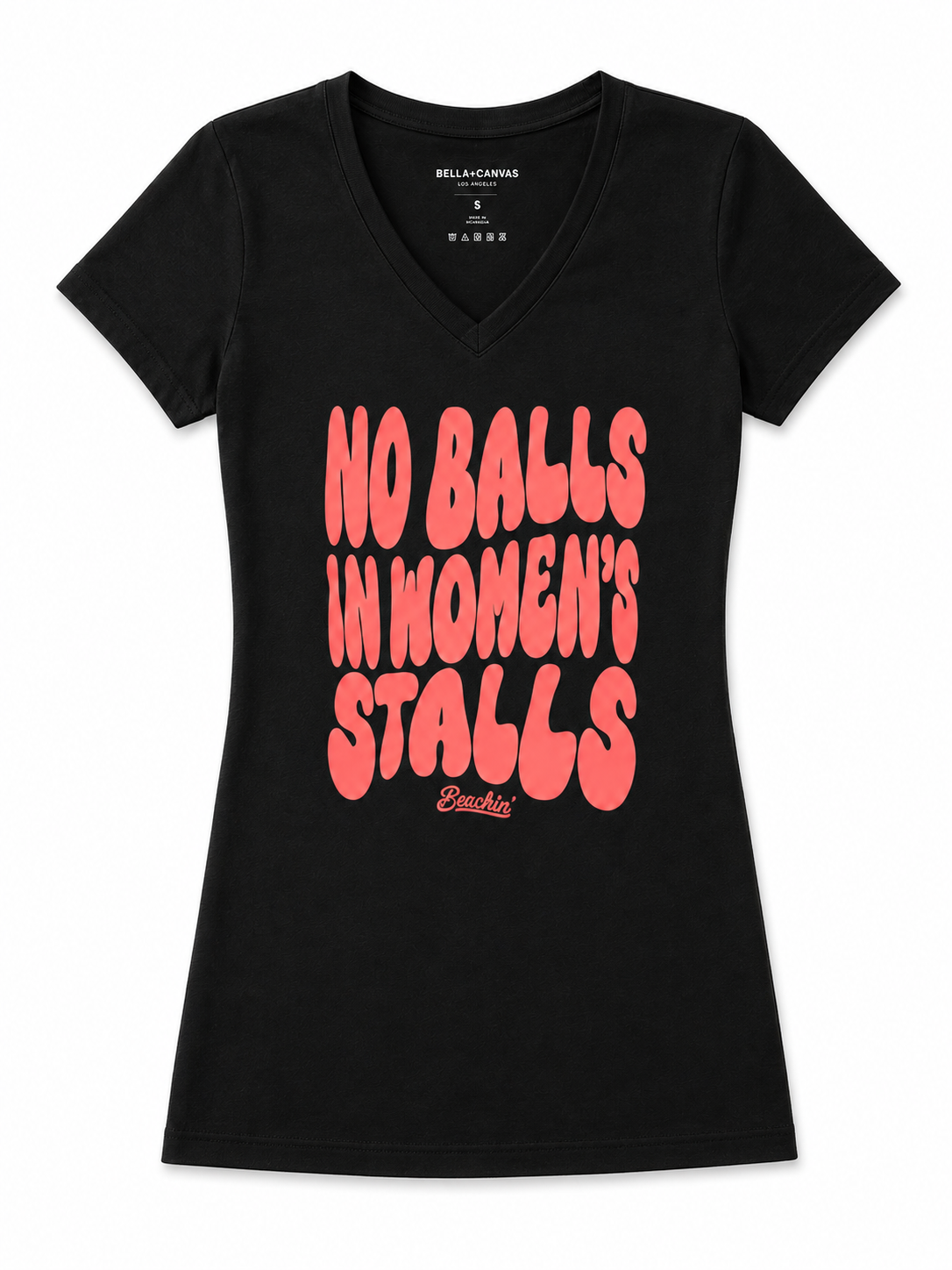 No Balls in women’s stalls baby tee