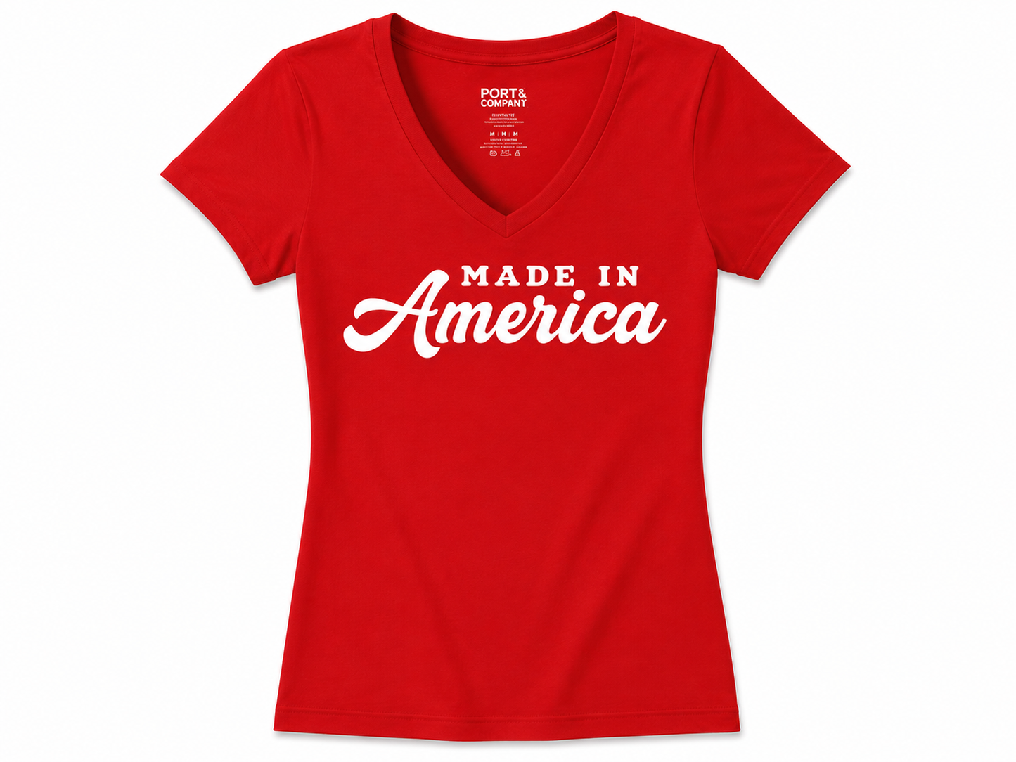 Made in America ladies V-neck tee