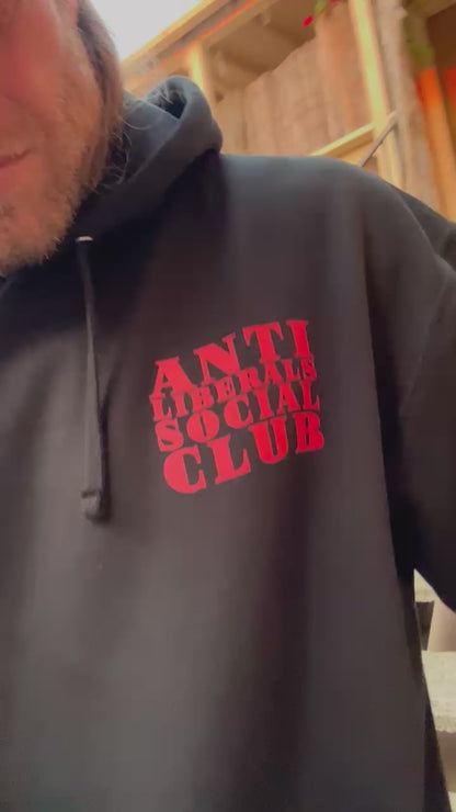 A.L.S.C. BLACK/ RED “RED LINE” HOODIE